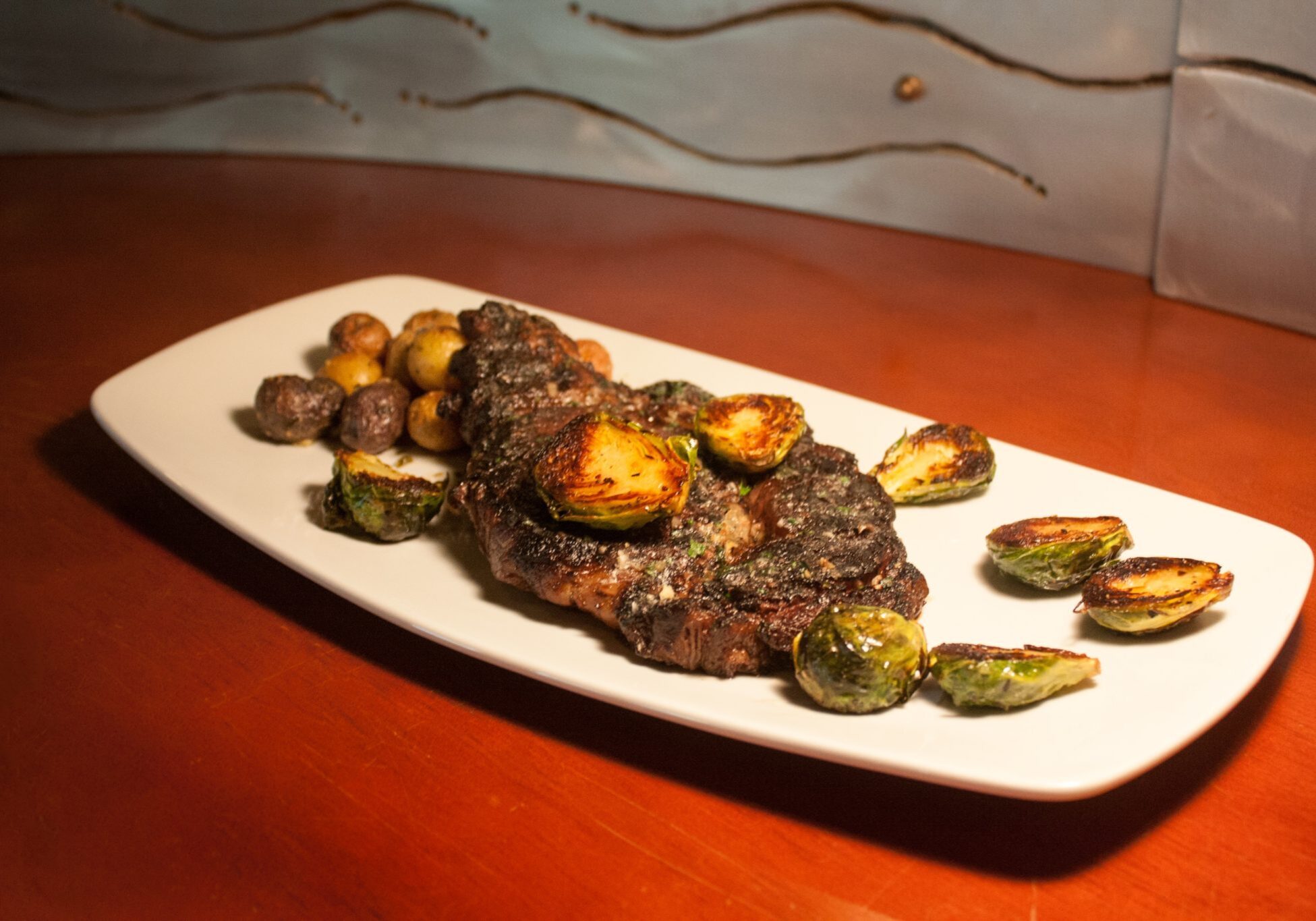 Vancouver Grilled Ribeye with Brussel Sprouts